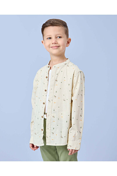 REDTAG قميص بيج مطبوع للأولاد