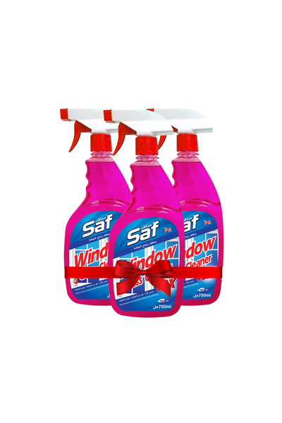 Saf Window & Glass Cleaner, Pink – 750 ml (Pack of 3) | Streak-Free Shine | Dirt & Smudge Removal