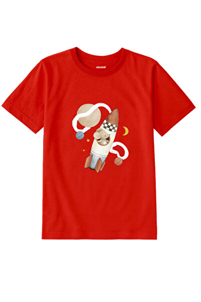 Colermi Cotton Fabric Children's T-Shirt – Space Rocket Printed T-Shirt