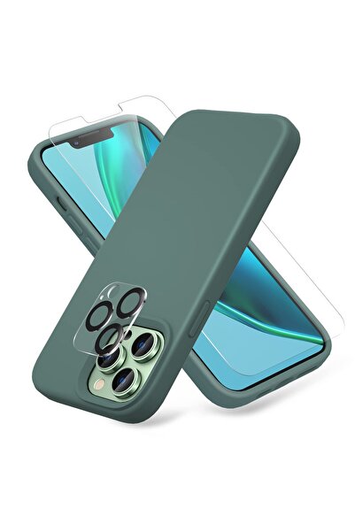 L&Wen غطاء حماية أخضر من السيليكون السائل لجهاز iPhone 14Plus مقاس 6.7 بوصة +...