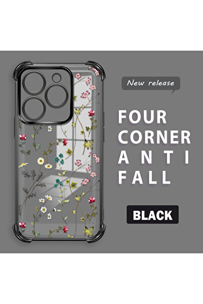 ucuc حافظة واقية من السيليكون الشفاف المتوافقة مع Tecno Spark 20/20C بأنماط زهور