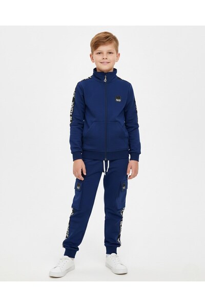 VOY KİDS Băiat de tranziție 6-9 ani Jachetă cu fermoar, buzunar cargo piese Trening cu pantaloni Set de trening