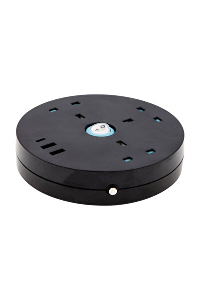 Home Best 3-Way 3-USB Round Power Extension Cord 2m