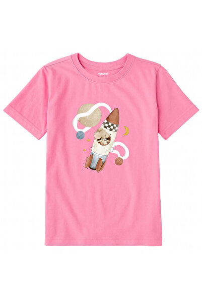 Colermi Cotton Fabric Children's T-Shirt – Space Rocket Printed T-Shirt