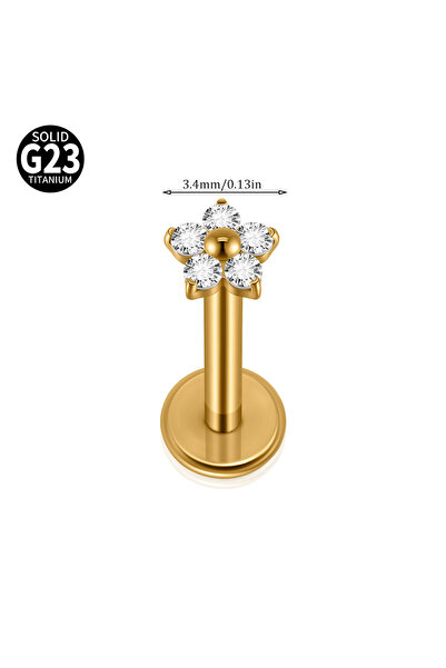 Choice Geometric Body 1.2X8mm Labret, Lip Piercing Jewelry Golden A 1PC 1/5PCS F-136 Implant Titanium Diffe