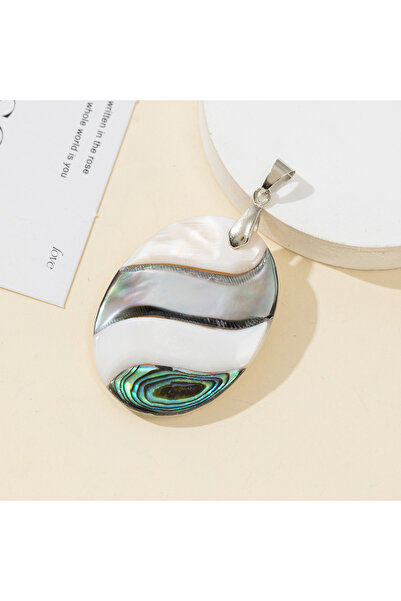 Choice قلادة من صدفة أذن البحر البيضاء الطبيعية، قطعة واحدة، مناسبة لصنع قلاد...