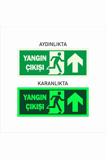 Fotolümen Fosforlu Acil Çıkış Folyo İleri Yön Levhası 29.5x12 cm