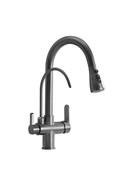 Radinavico Baterie de bucătărie cu 3 căi și ieșire pentru apă filtrată, alamă...