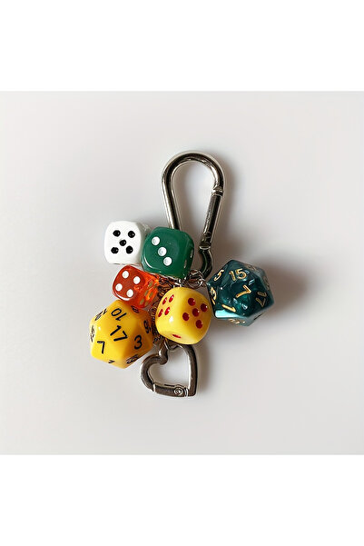 Choice 1pc 6 Dice Retro Pendant Keychain, Decorative Single Keychain, Suitabl...