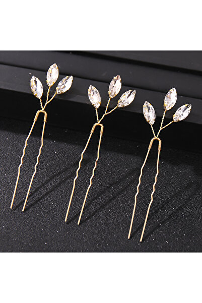 Choice دبابيس شعر ذهبية أنيقة مرصعة بالكريستال واللؤلؤ، مثالية لإكسسوارات شعر...