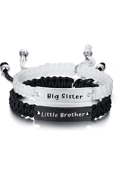 Choice طقم أساور للأخ والأخت، قطعتان، مصنوع يدويًا من حبل مضفر باللونين الأسو...