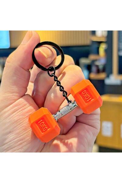 Choice Orange Gym Dumbbell Keychain Fashion 3D PVC Dumbbell Keychain Car Key ...