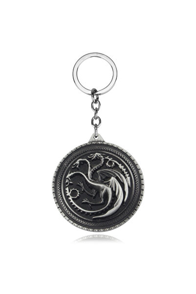 Choice K046-فضة. سلاسل مفاتيح مسلسل عروش، شارة رأس ذئب ستارك، سلسلة مفاتيح، ق...