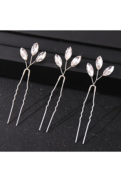 Choice دبابيس شعر فضية أنيقة مرصعة بالكريستال واللؤلؤ، مثالية لإكسسوارات شعر ...