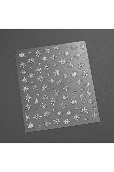 NAILFYOU ملصق أظافر TL303 خماسي الأبعاد لامع مرصع بأحجار الراين على شكل ندفة ...