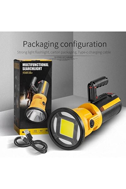 COBA مصباح يدوي محمول بتقنية COB بمدى طويل وشحن USB للاستخدام الخارجي