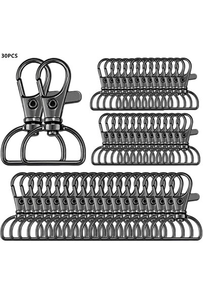 Choice 30PCS black 30PCS Swivel Hook Key Chain Clip Hook D-Ring Clip Lanyard ...
