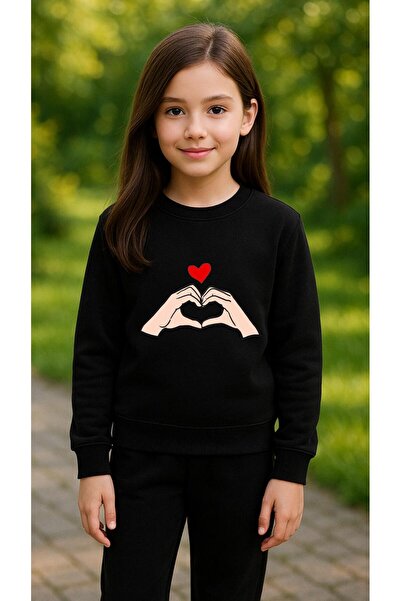 playwear Φούτερ ομάδας HEART HAND V3 με στάμπα για κορίτσια και αγόρια, με λα...