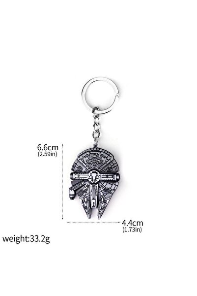 Miniso K00006-01 Star Wars Keychain Cartoon Millennium Falcon Spaceship Keyri...