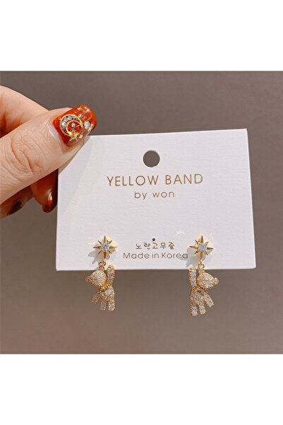 Choice 1 Fashion Crystal Zircon Stud Earrings Woman Simple Cute Star Bear Sta...