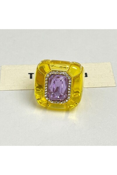 Choice 9 خواتم جديدة مرصعة بأحجار الراين الملونة، خاتم أنيق بتصميم هندسي، خاتم إصبع ثلاثي الأبعاد مربع الشكل