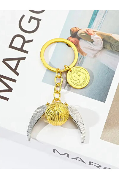 Choice سلسلة مفاتيح ذهبية على شكل كرة سنيتش، قلادة أنيقة، إكسسوار للحقيبة، هدية مجوهرات عيد ميلاد للأولاد والبنات