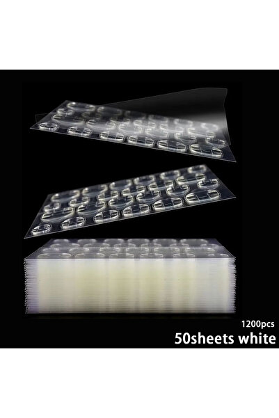 Choice 50sheets white Double-Sided Nail Adhesive Stickers Transparent Traceless Nail Glue Invisible Waterpr