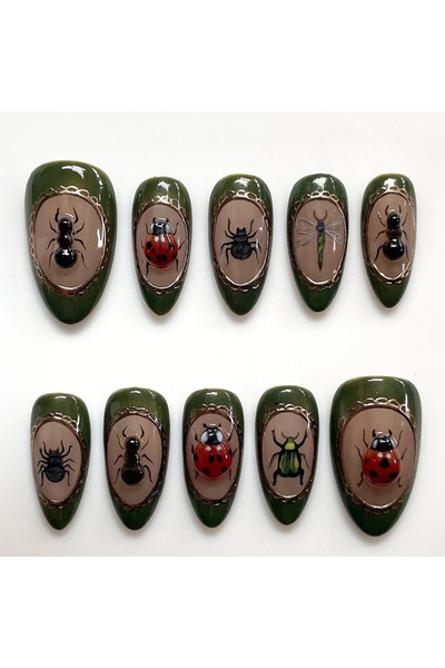 Choice 2XB1-13034 مجموعة من 24 قطعة من أظافر اللوز الطويلة اللاصقة بنمط أنمي،...