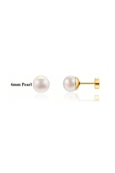 Choice 1Pair 6mm 1/4Pairs Stainless Steel Screw Back Pearl Stud Earrings for ...