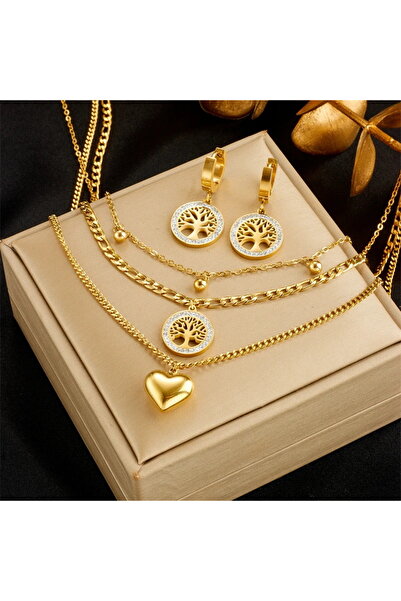 Choice طقم مكون من 3 قطع (AMS80101) يتضمن قلادة على شكل شجرة وسوارًا وأقراطًا...