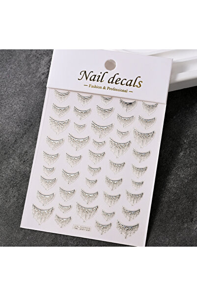 Choice 3 قطع من ملصقات فن الأظافر الفرنسية على شكل سلاسل النجوم والقمر خماسية...