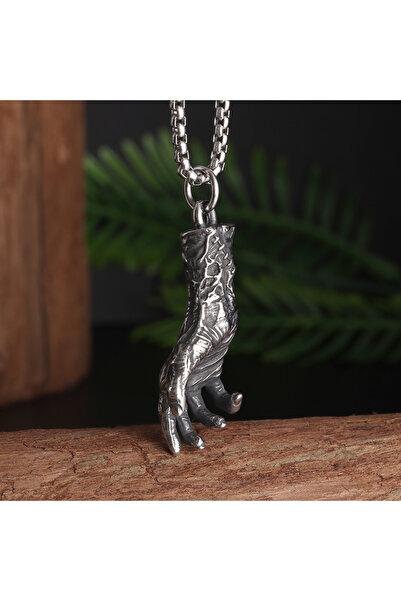 Choice AL20253- قلادة فضية عتيقة الطراز على شكل يد شيطان قوطية، بتصميم نيرو، صائد الشياطين، قطعة مميزة للرجال.