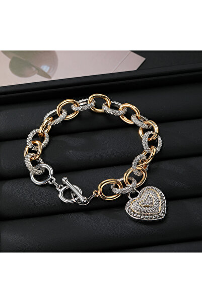 Choice سوار أنيق متعدد الاستخدامات على شكل قلب خوخي، مناسب للأزياء الأوروبية ...