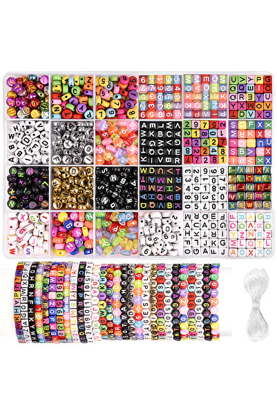 Choice multicolour 720+pcs Colorful Alphabet Beads Kit Square & round Letters...