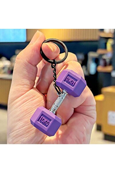 Choice Purple Gym Dumbbell Keychain Fashion 3D PVC Dumbbell Keychain Car Key ...