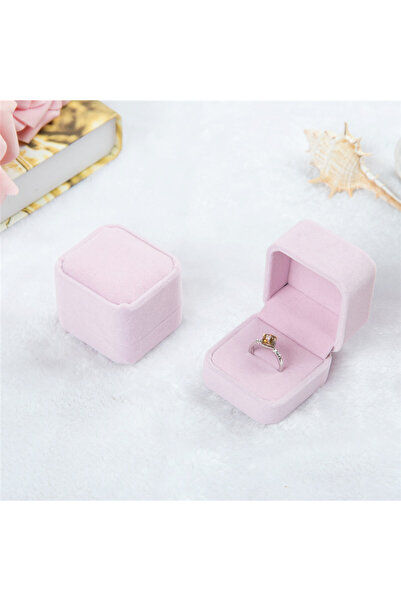 Choice علبة خواتم مخملية وردية اللون، قطعة واحدة، منظم تخزين مجوهرات - هدايا ...