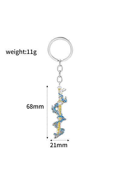 Miniso K00621-01 Anime Demon Slayer Keychain Rengoku Kyoujurou Sword Pins Wea...