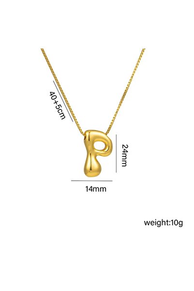 Choice 45cm TP-04753-01 Gold Plated Personalized Bubble Letter Necklace for W...
