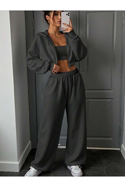 Machetta Women's New Crop Jacket Sweatpants Set