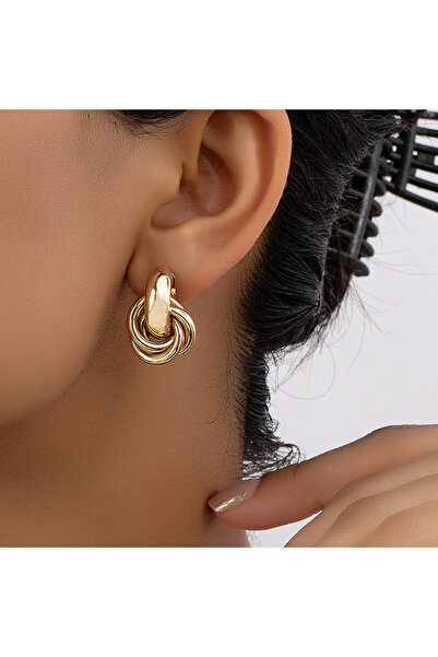 Choice 3 أقراط حلقية سميكة من الفولاذ المقاوم للصدأ للنساء والفتيات، لون ذهبي...