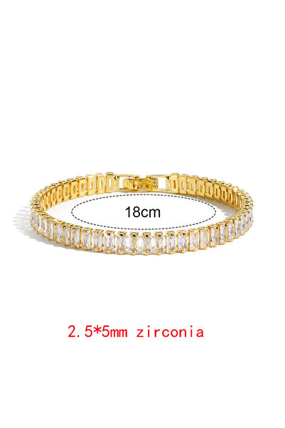 Choice أساور تنس مرصعة بأحجار الزركون المكعبة اللامعة بعرض 2.5 بوصة للنساء، س...