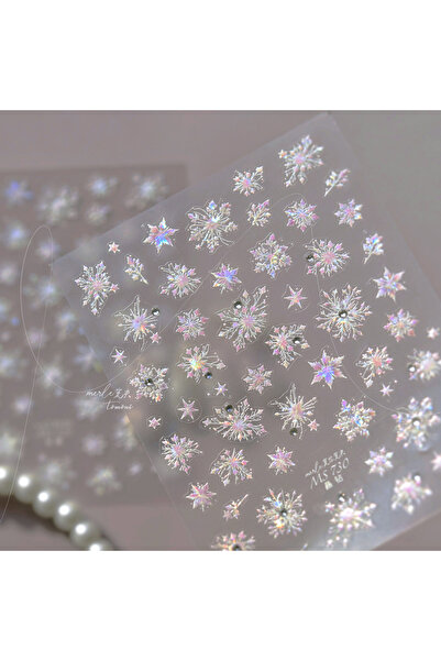 Choice قطعة واحدة من ملصقات أظافر ليزرية خماسية الأبعاد لعيد الميلاد، ملصقات ...