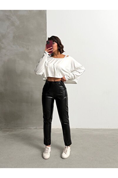 Blue Wings DAR PAÇA FERMUAR KAPAMA DERİ PANTOLON