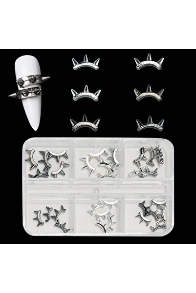 Choice AZ-03، 30 قطعة، إكسسوارات تزيين الأظافر الجديدة ذات الطابع البانك واله...