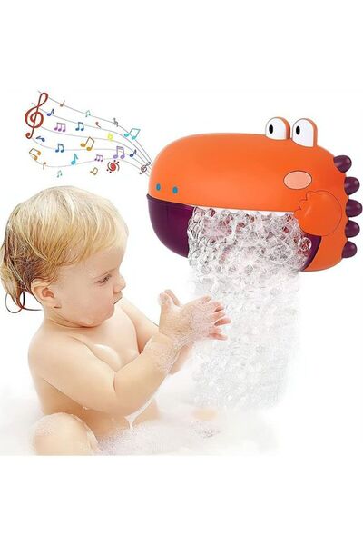 Arabest ألعاب استحمام الأطفال بالفقاعات الأوتوماتيكية، ألعاب حوض استحمام على شكل ديناصور لطيف، صانع فقاعات للأطفال الصغار، برتقالي