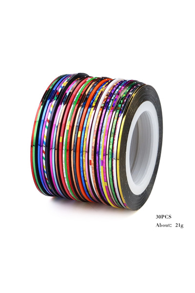 Choice 30pcs 10pcs Nail Striping Tape Metallic Yarn Line 3d Nail Art Tool Color Rolls Nail Decals DIY Nail