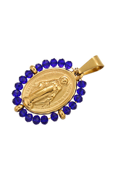 Choice قلادة ساحرة من الذهب الملكي QMHJE بتصميم مريم العذراء، مصنوعة من الفول...