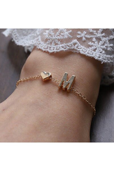 Choice أساور على شكل قلب بحرف M مكونة من 26 حرفًا باللغة الإنجليزية، أساور مخصصة باسم الفتيات.