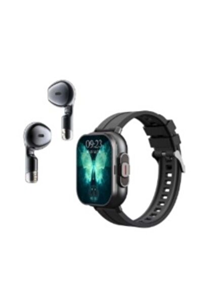 SMART BARRY Smartbarry A70 Smart Watch with Built-in Wireless Earbuds, Black