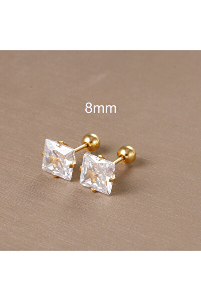 Choice 45092-4 أقراط مربعة لامعة من الزركون مصنوعة من الفولاذ المقاوم للصدأ، ...